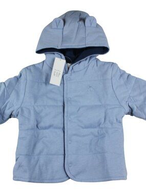 Baby Gap Blue Reversible Bear Jacket Hoodie Infant Boys Size 6-12 months mos NWT